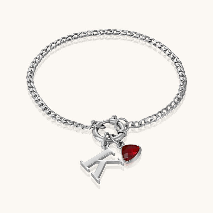 Custom Initial Birthstone Bracelet