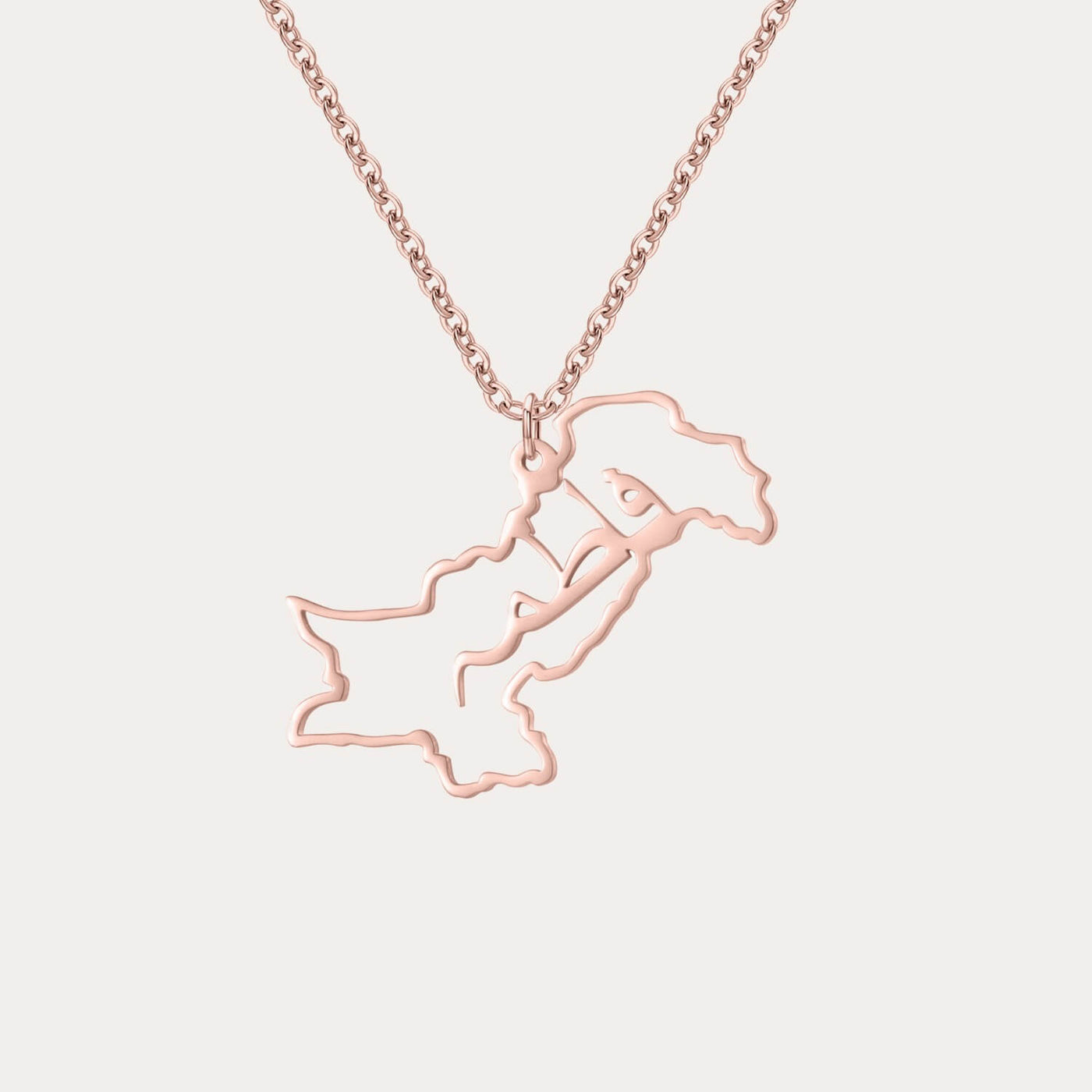 Custom Map Name Necklace | Pakistan