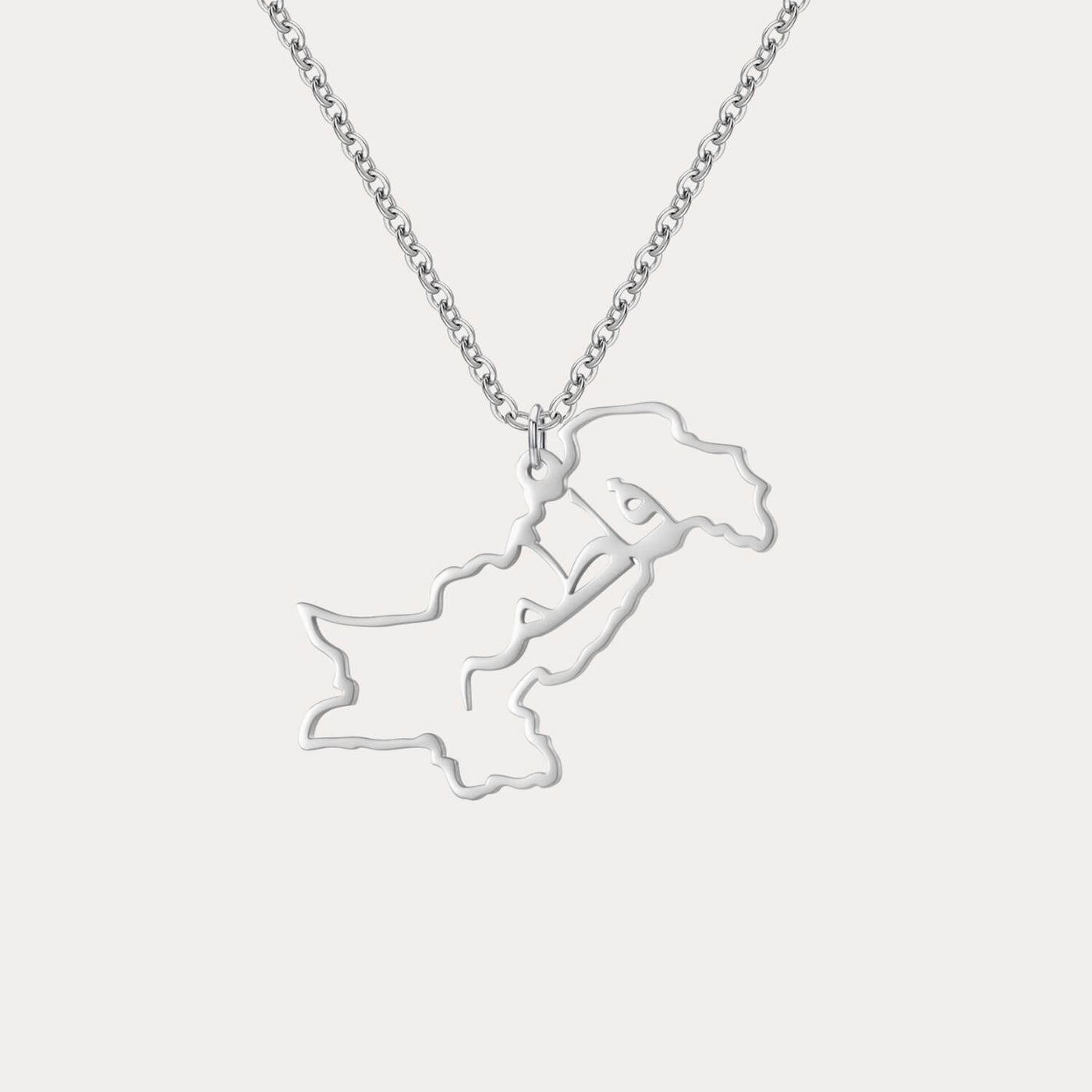 Custom Map Name Necklace | Pakistan
