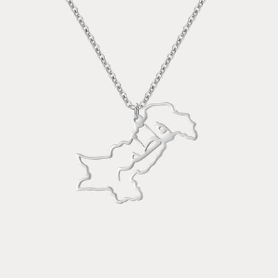 Custom Map Name Necklace | Pakistan