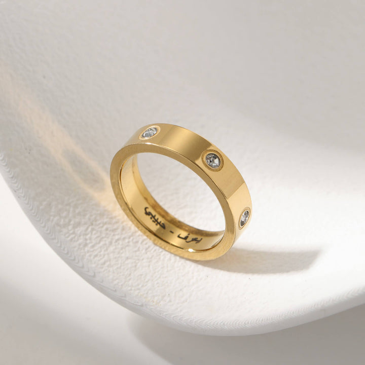 Custom Engraved Crystal Ring