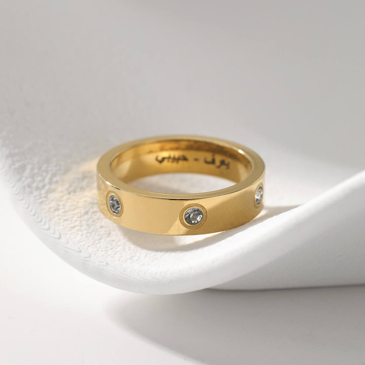 Custom Engraved Crystal Ring