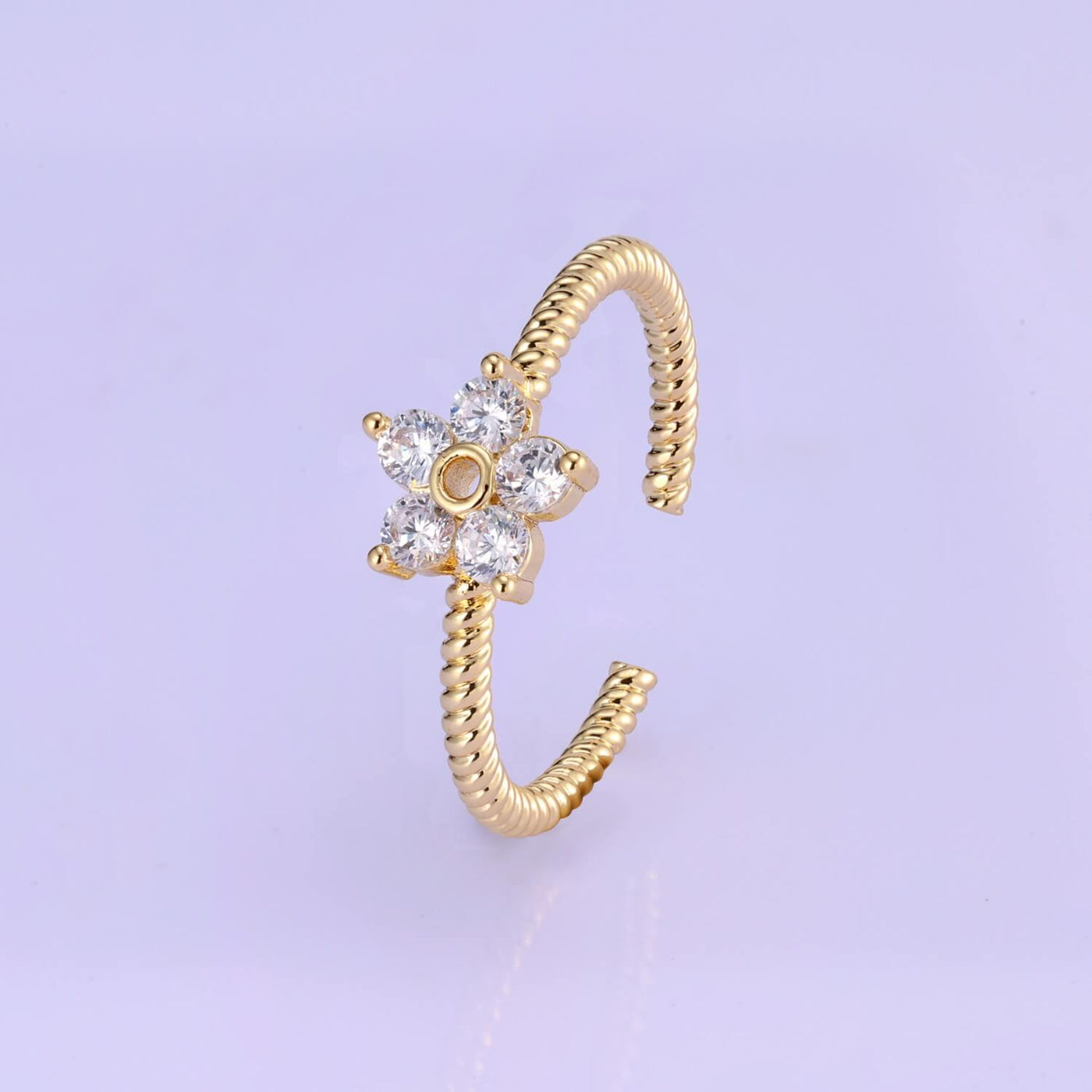 Crystal Floral Ring