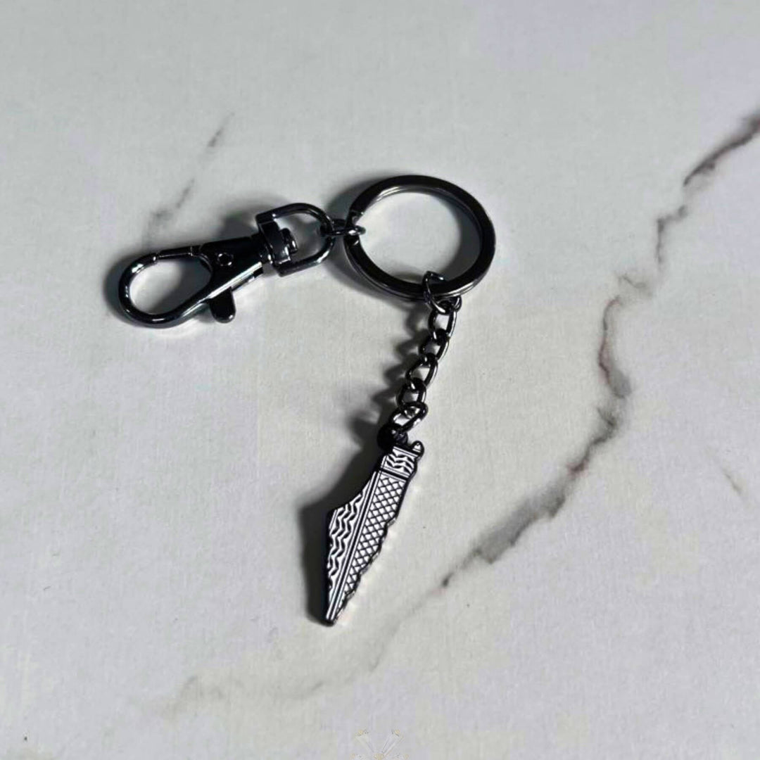 Palestine Keffiyeh Enamel Keychain