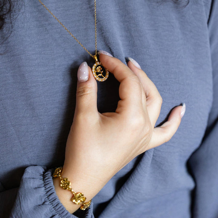 Pearl Enchanted Rose Necklace