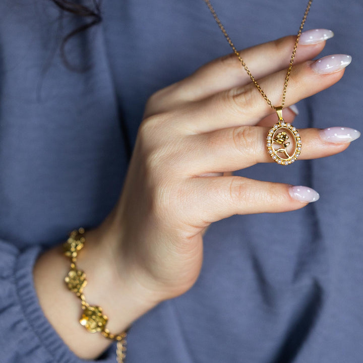 Pearl Enchanted Rose Necklace