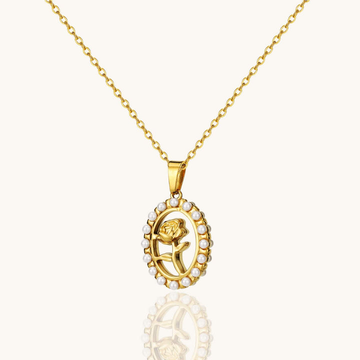 Pearl Enchanted Rose Necklace