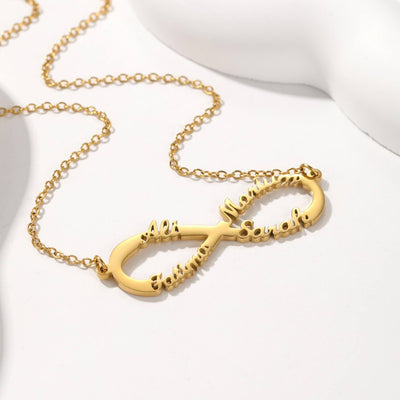 Personalized 4-Name Infinity Necklace