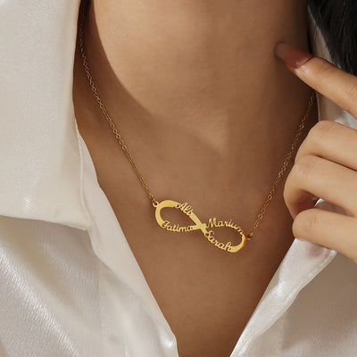 Personalized 4-Name Infinity Necklace