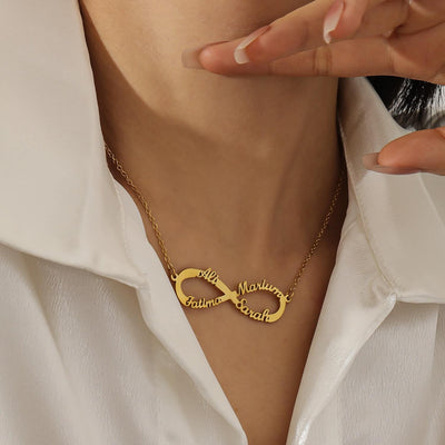 Personalized 4-Name Infinity Necklace