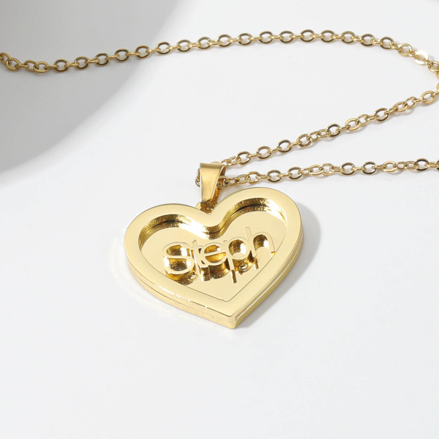 Personalized Solid Heart Name Necklace