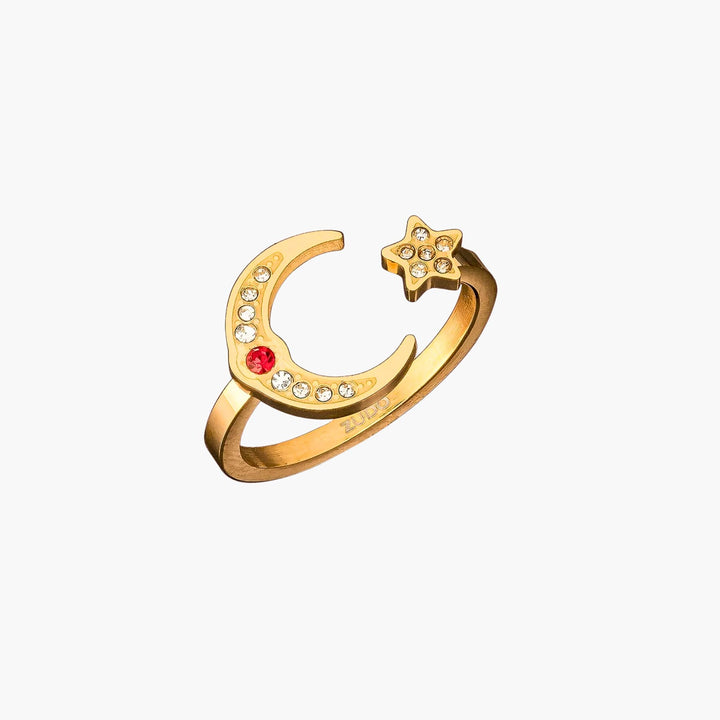 Star & Moon Ring | Birthstone