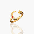 Star & Moon Ring | Birthstone - Image 1