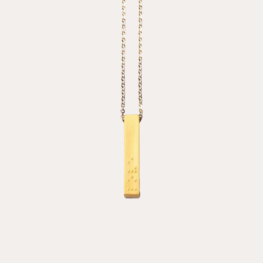 ZUDOBrailleBarNecklace_UniversalLove-18KGold