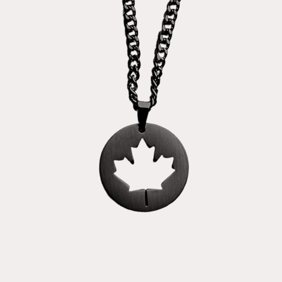 ZUDOCanadaMapleLeafNecklace-MatteBlack_