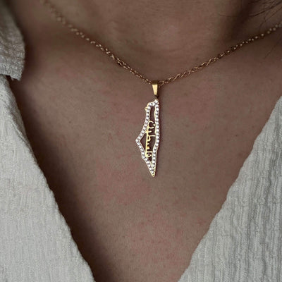 Crystal Palestine Map Necklace