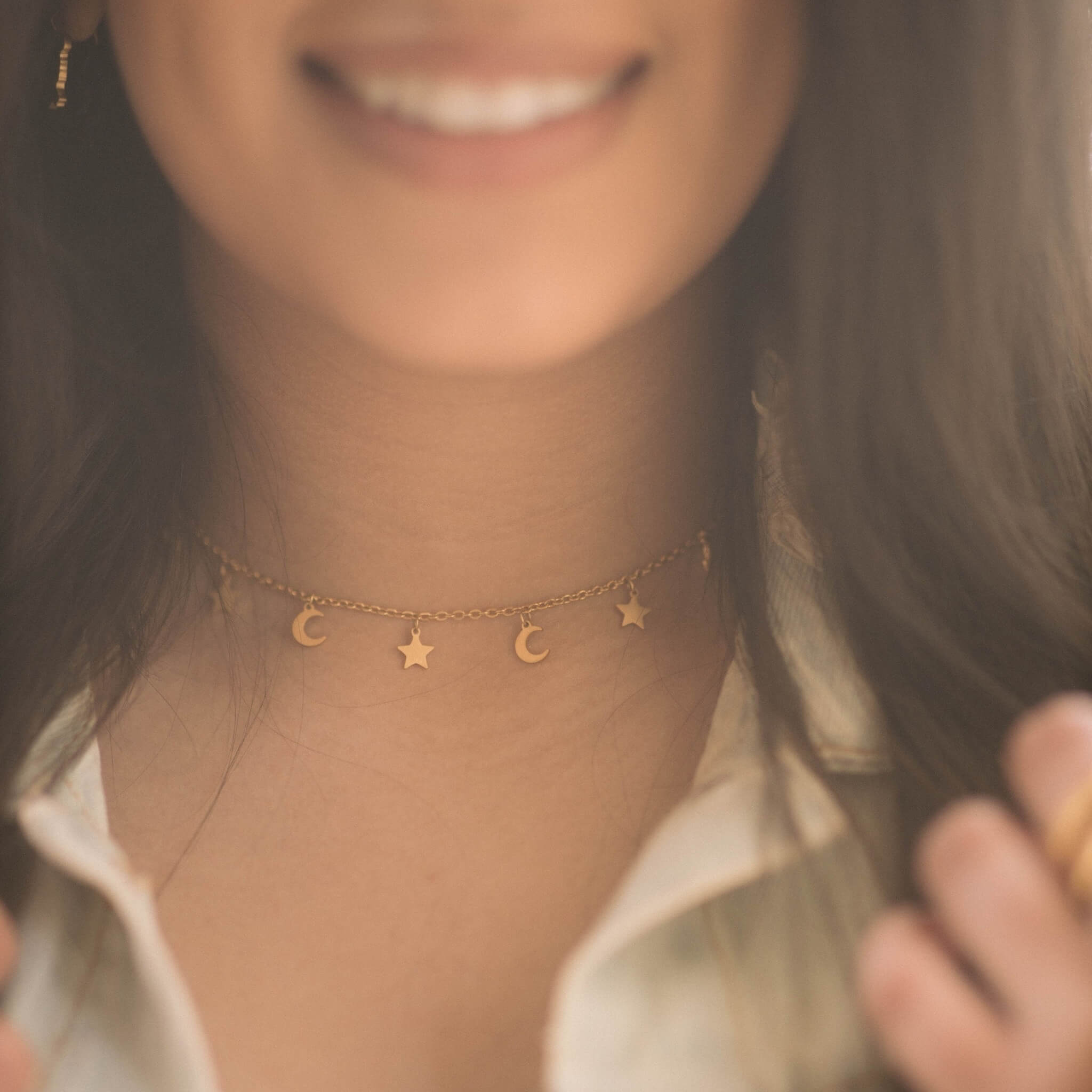 ★美品★chieko+★the star necklace Star and Moon Choker – ZUDO