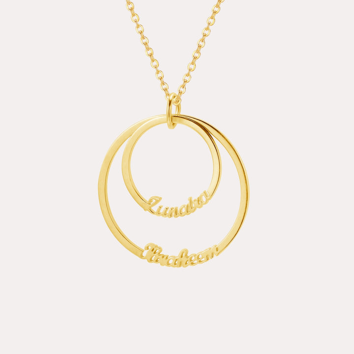 ZUDO-2-Name-double disc circle-Necklace