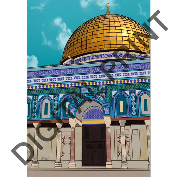 Dome of the Rock digital print