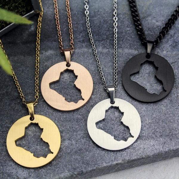 Iraq Map Necklace