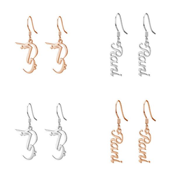 ZUDO - personalized earrings Arabic - Rose Gold & Silver