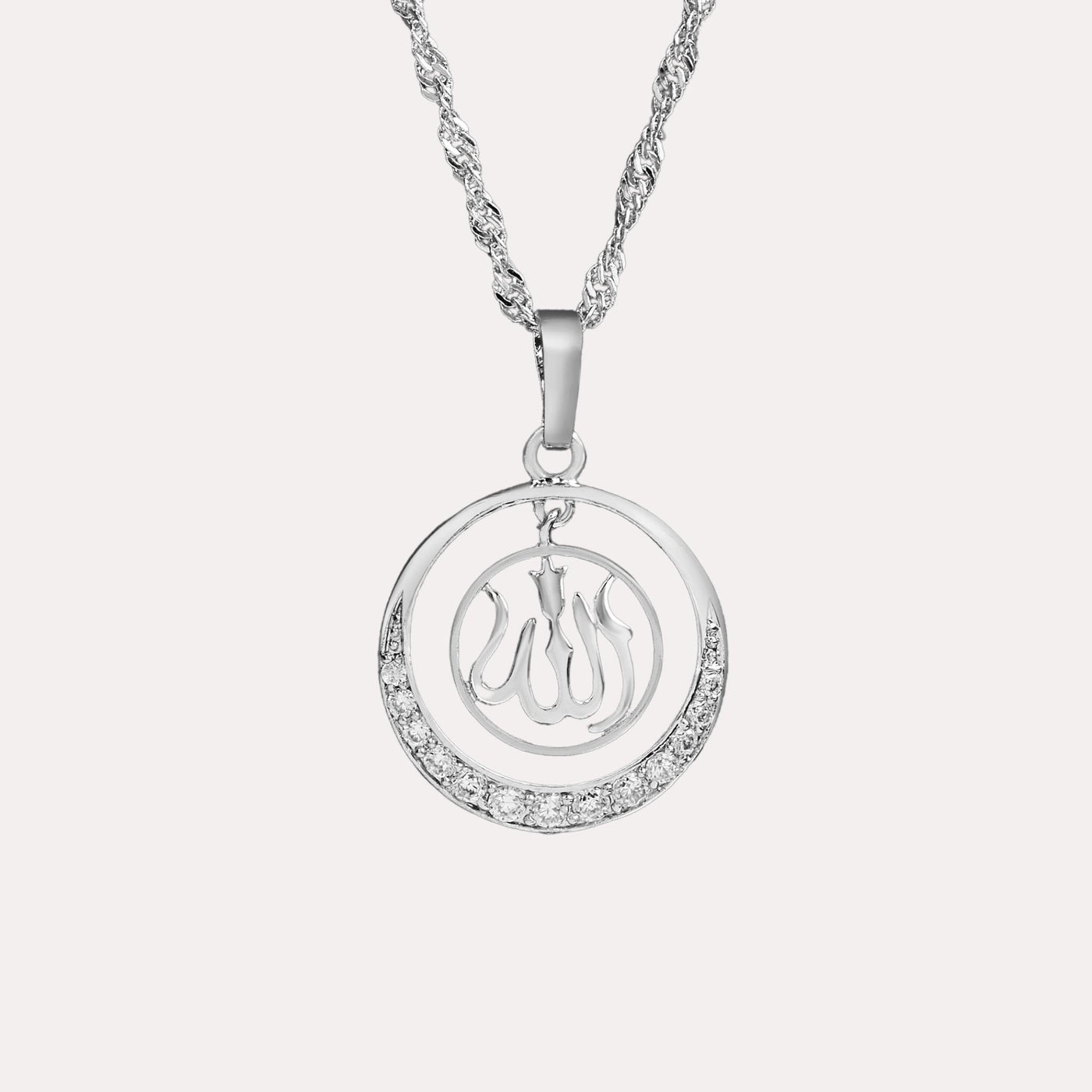 ZUDO-Allah-Crystal-Necklace-Silver