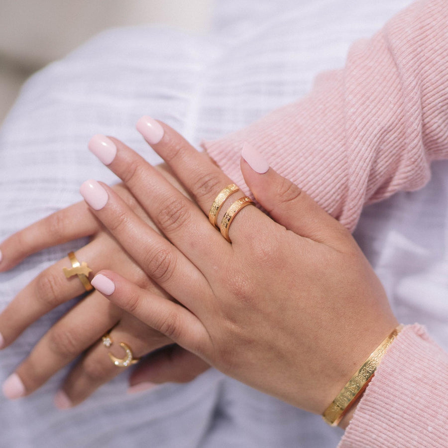 ZUDO-Ayatul-Kursi-Spiral-Ring-gold-cuff-starmoon-repyourrootsring-handshot