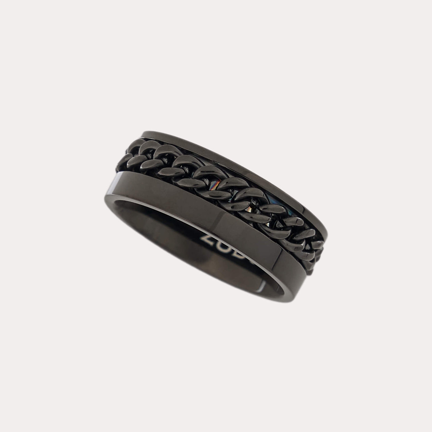 ZUDO-Linked-Chain-Fidget-Ring-glossy-black