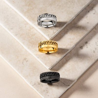 ZUDO-Linked-Chain-Fidget-Ring-gold-silver-black