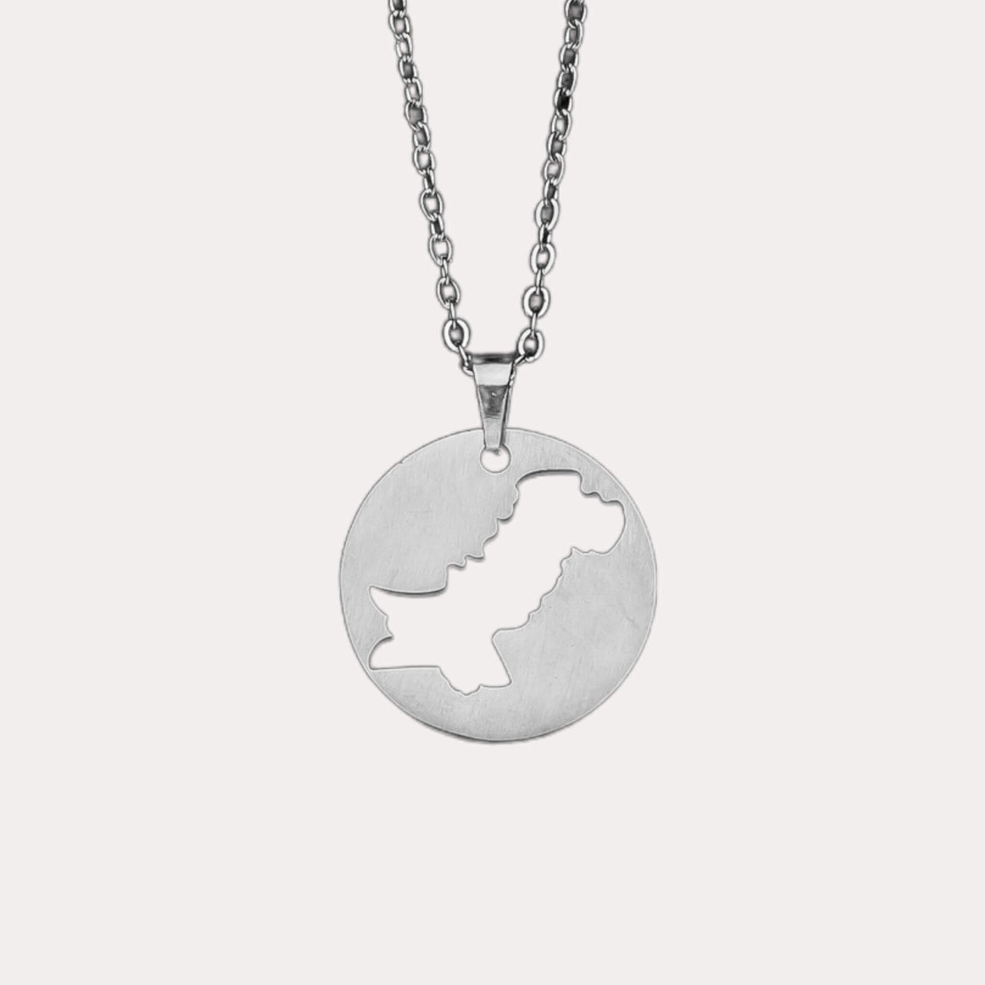 ZUDO-Pakistan-Map-Necklace-Silver-Thin-CableChain