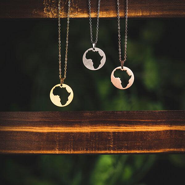 ZUDO Africa Map Necklace
