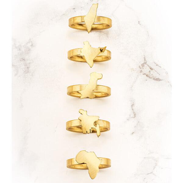 ZUDO Africa Map Ring