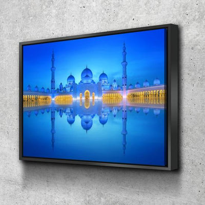 ZUDO CANVAS: GRAND MOSQUE BLUE REFLECTION WITH FRAME