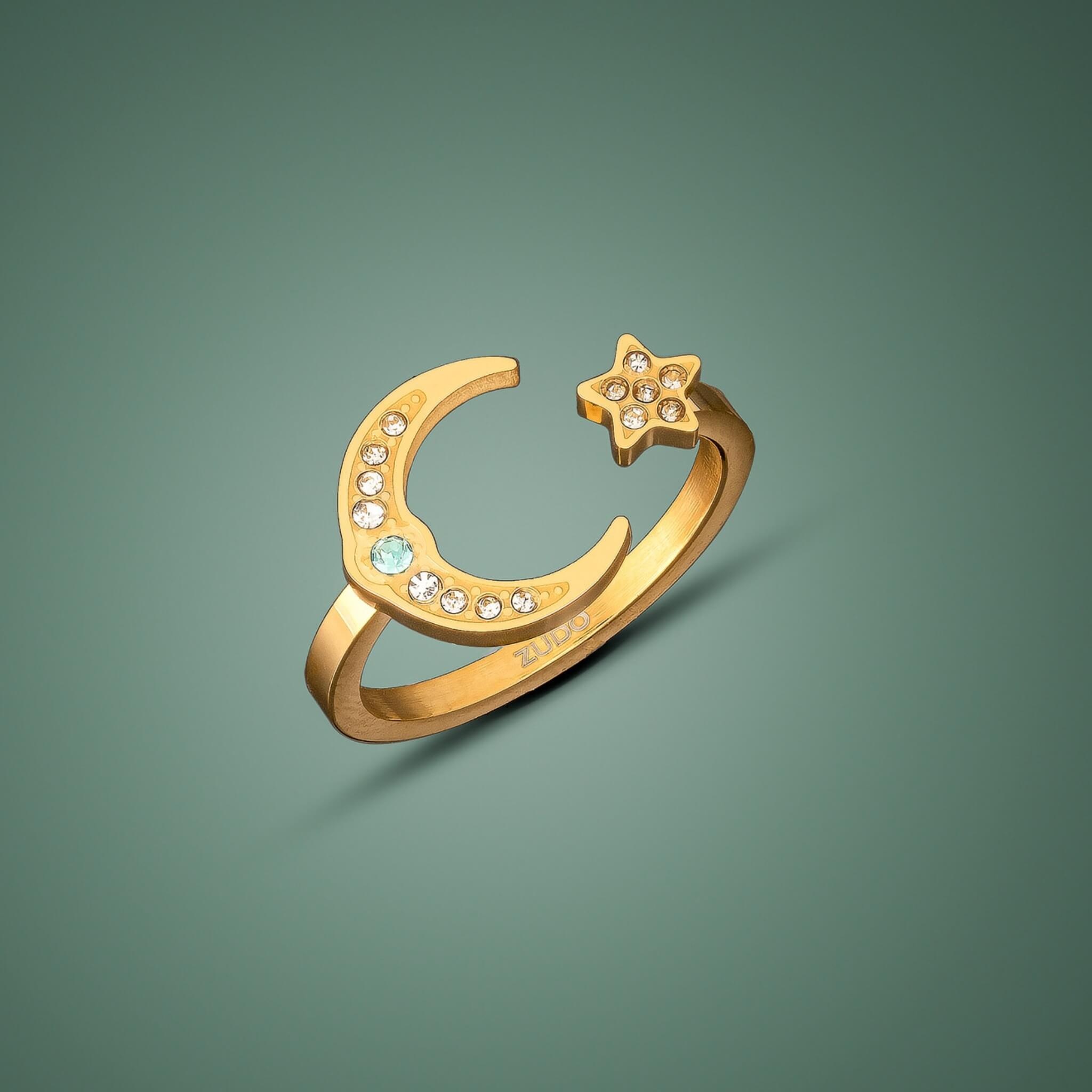 Star & Moon Ring | Birthstone – ZUDO