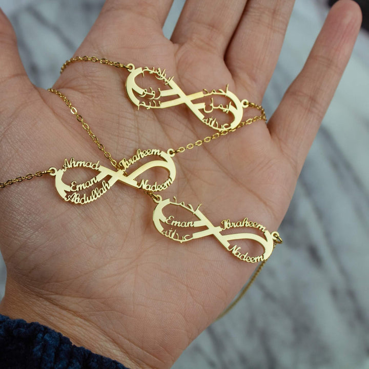 Personalized 6 Name Infinity Necklace ZUDO
